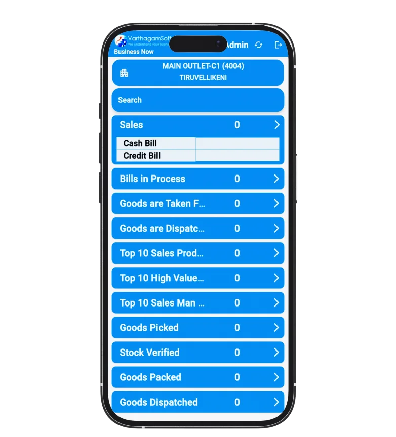 Business Now App showing billing and business status in real time