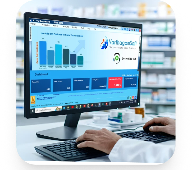 VarthagamSoft Pharma Software Screen